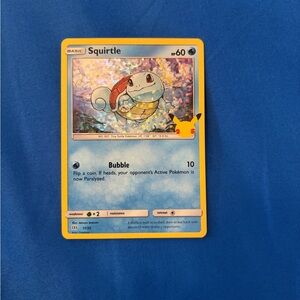 Pokemon Squirtle Card with Yellow and Blue
